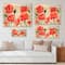 Designart - Vintage Red Poppies I - Traditional Print on Natural Pine Wood